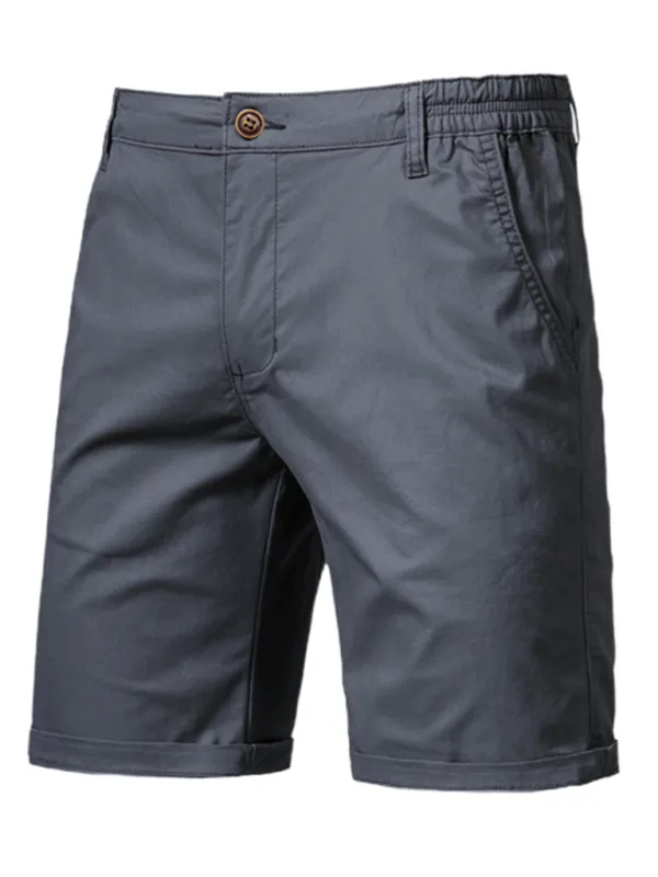 Casual Solid Colour Men’s Shorts with Pockets