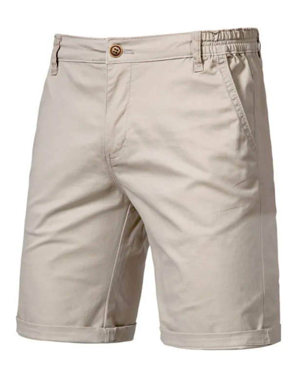 Casual Solid Colour Men’s Shorts with Pockets