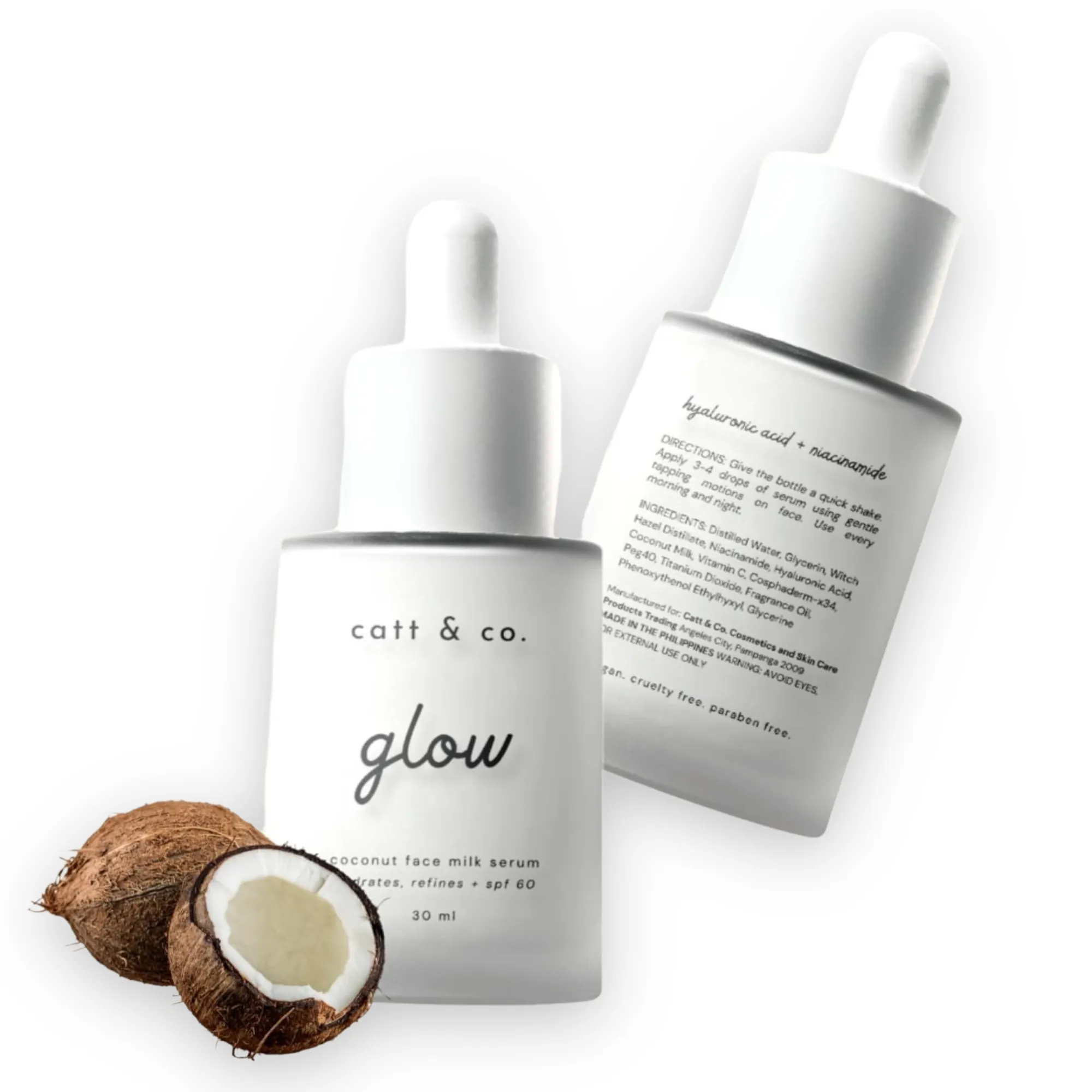 Catt & Co - GLOW - Coconut Face Milk Serum - Hydrates Refines SPF60 - 30ml