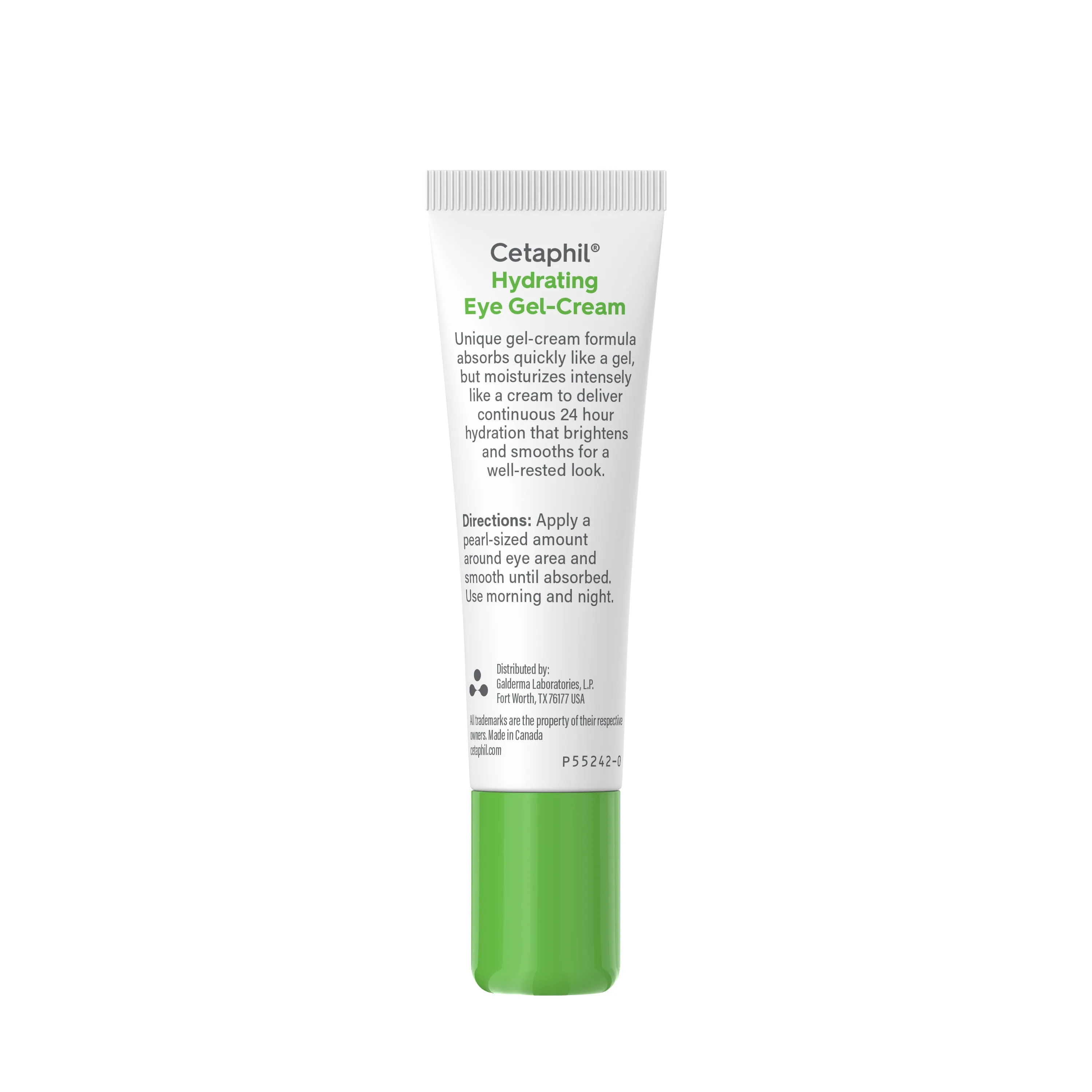 Cetaphil Hydrating Eye Gel-Cream With Hyaluronic Acid, 0.5 fl oz, Brightens and Smooths Skin Under Eyes, 24 Hour Hydration for All Skin Types, Non-Comedogenic, Hypoallergenic