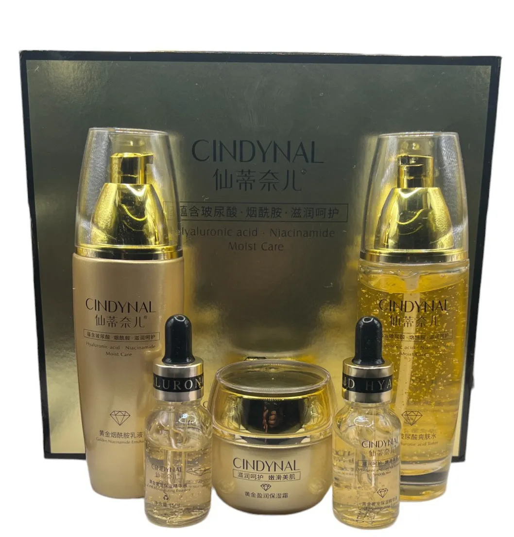 CINDYNAL Hyaluronic Acid & Niacinamide Moist Care Gold Luxury Skin Care Set - Ultimate Hydration and Radiance