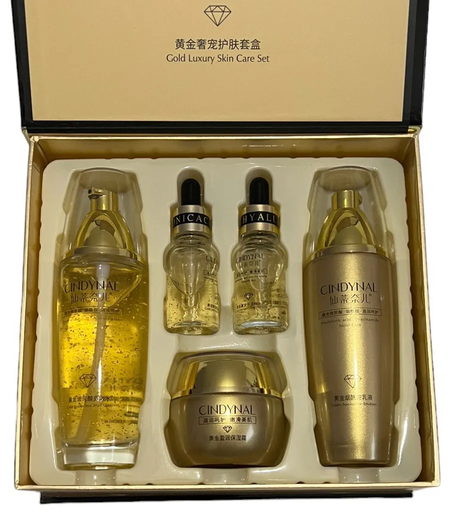 CINDYNAL Hyaluronic Acid & Niacinamide Moist Care Gold Luxury Skin Care Set - Ultimate Hydration and Radiance