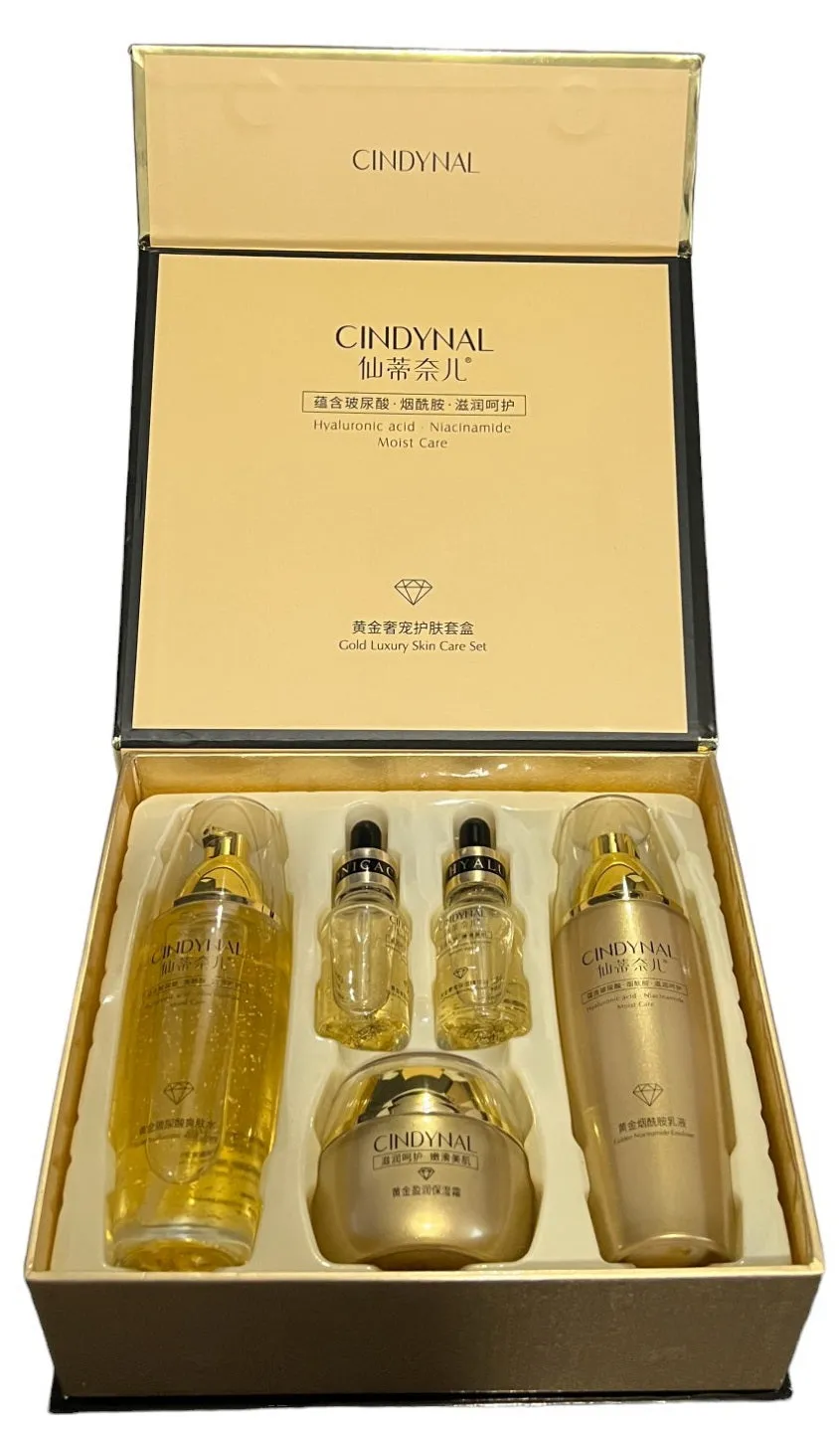 CINDYNAL Hyaluronic Acid & Niacinamide Moist Care Gold Luxury Skin Care Set - Ultimate Hydration and Radiance