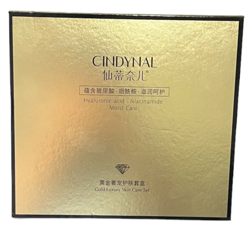 CINDYNAL Hyaluronic Acid & Niacinamide Moist Care Gold Luxury Skin Care Set - Ultimate Hydration and Radiance