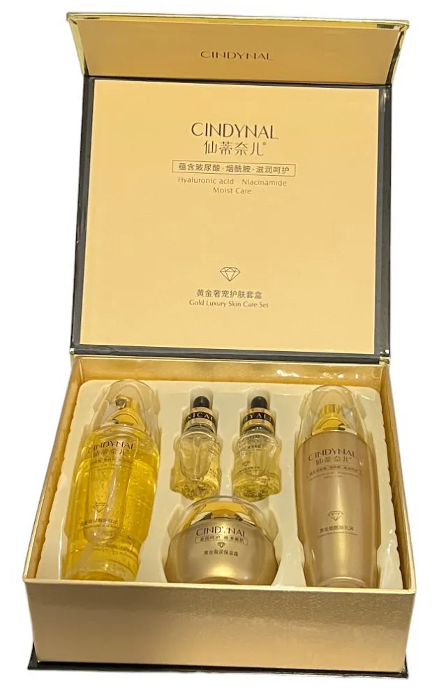 CINDYNAL Hyaluronic Acid & Niacinamide Moist Care Gold Luxury Skin Care Set - Ultimate Hydration and Radiance