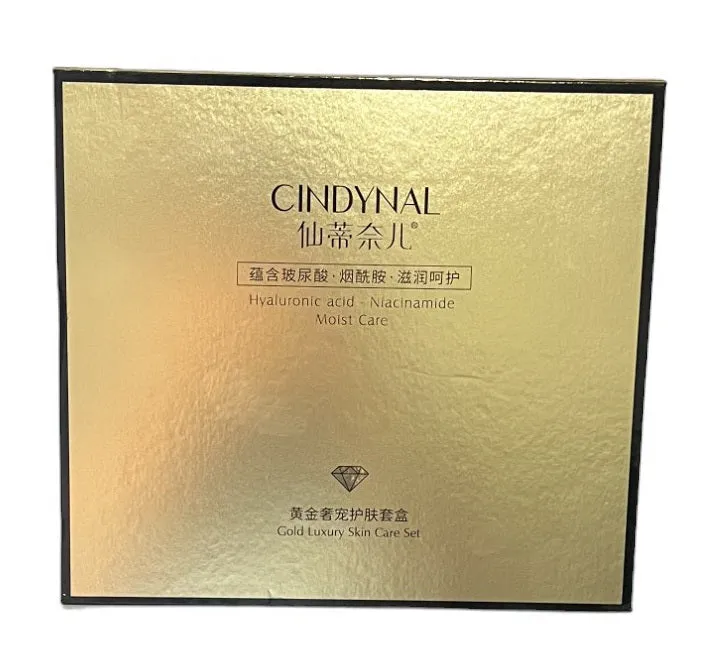 CINDYNAL Hyaluronic Acid & Niacinamide Moist Care Gold Luxury Skin Care Set - Ultimate Hydration and Radiance