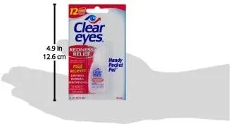 Clear Eyes Redness Eye Relief Eye Drops, Relieves Redness & Calms Irritation, 0.2 Fl Oz