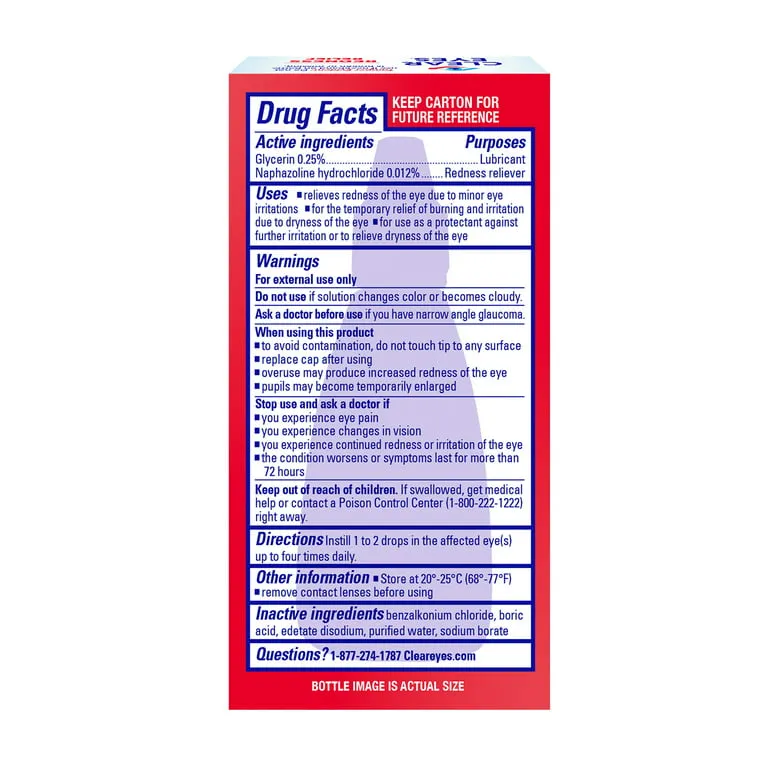 Clear Eyes Redness Relief Eye Lubricant, 0.5 oz. Eye Drops