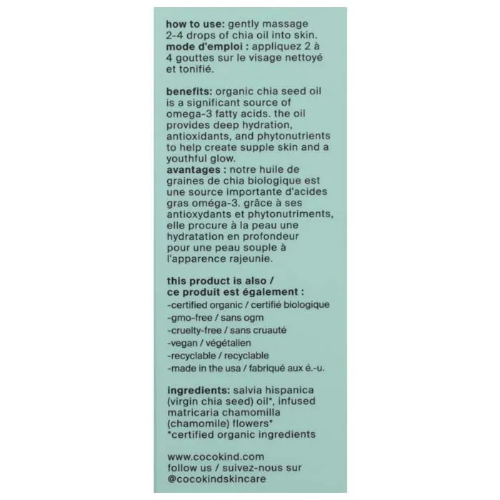 Cocokind - Organic Chia Facial Oil, 1 fl oz