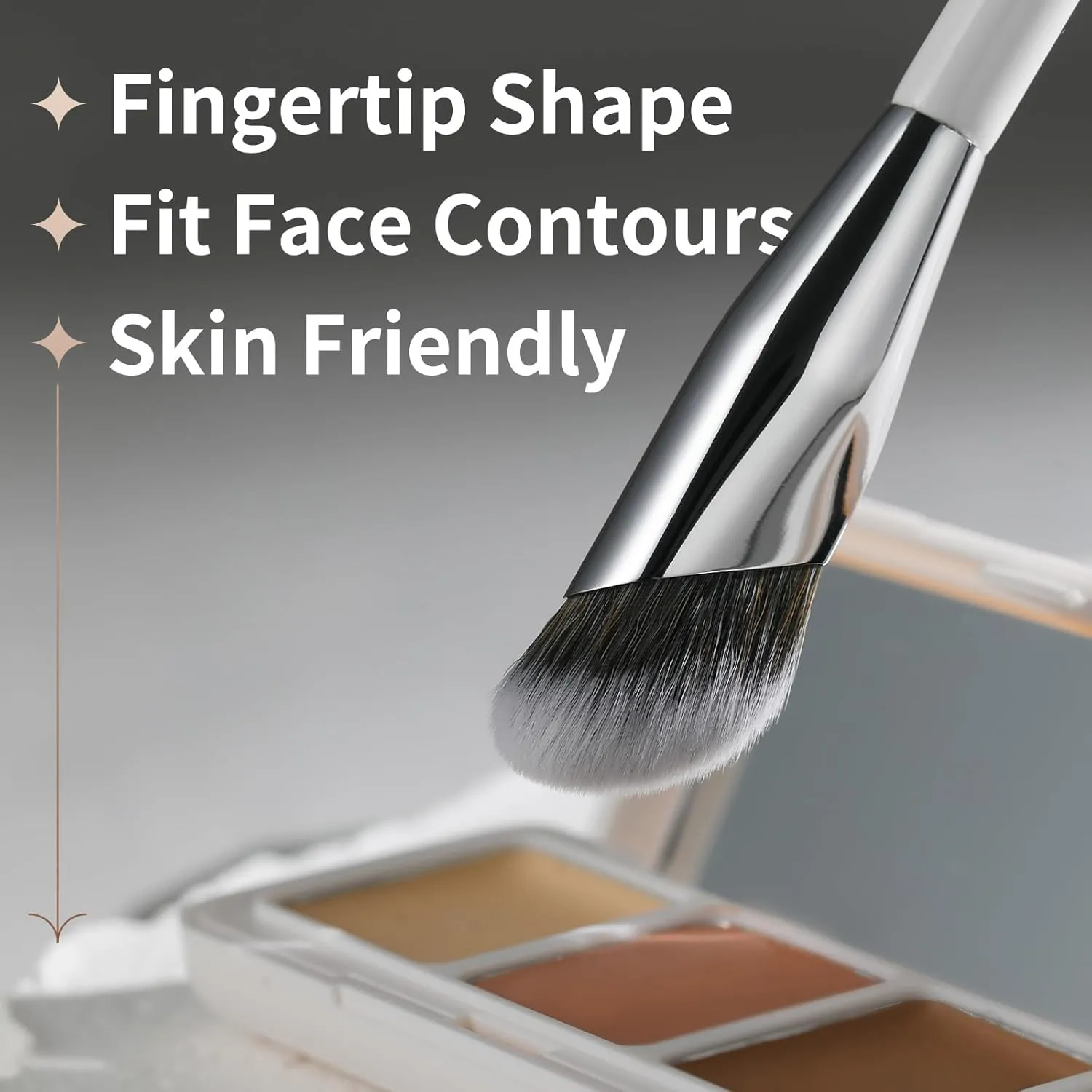 Concealer Makeup Brushes Set, Angled Under Eye Brightening Brushes for Liquid, Cream, Stick Concealer Foundation Nose Contour Eyeshadow Blending (189193)