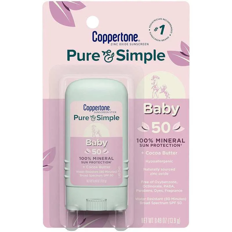 Coppertone Pure & Simple Baby Sunscreen Stick SPF50