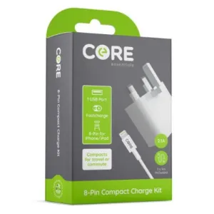 Core 2 Amp Mains   Lightning USB Cable