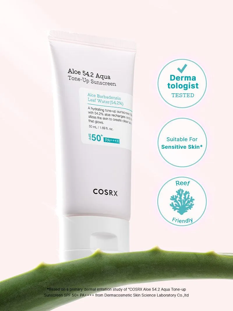 COSRX Aloe 54.2 Aqua Tone Up Sunscreen SPF50  PA     واقي الشمس مع تفتيح فوري