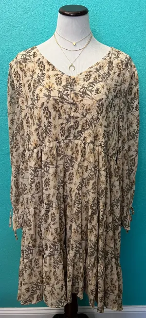 Cream Floral Dress