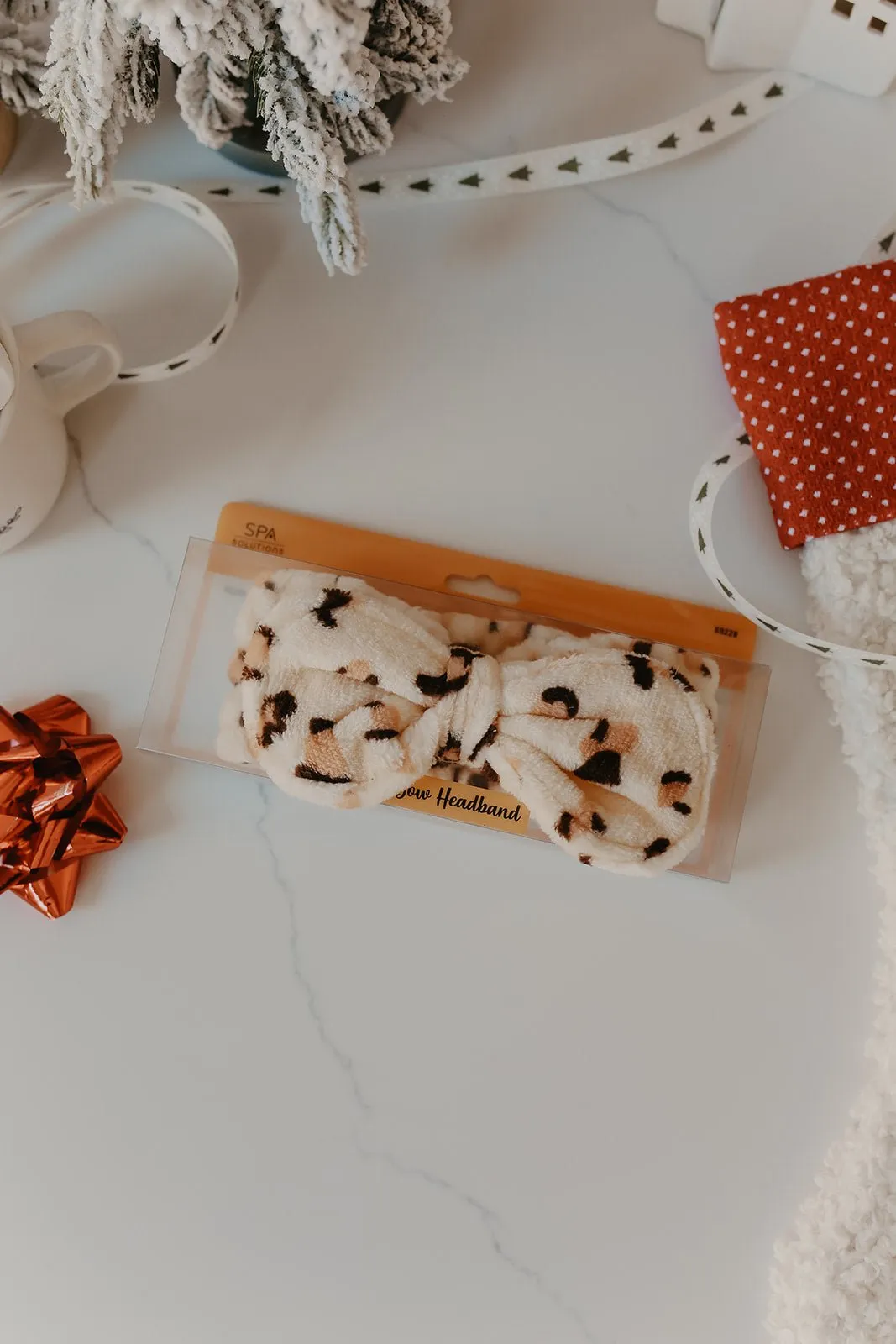 Cream Leopard Plush Headband - FINAL SALE