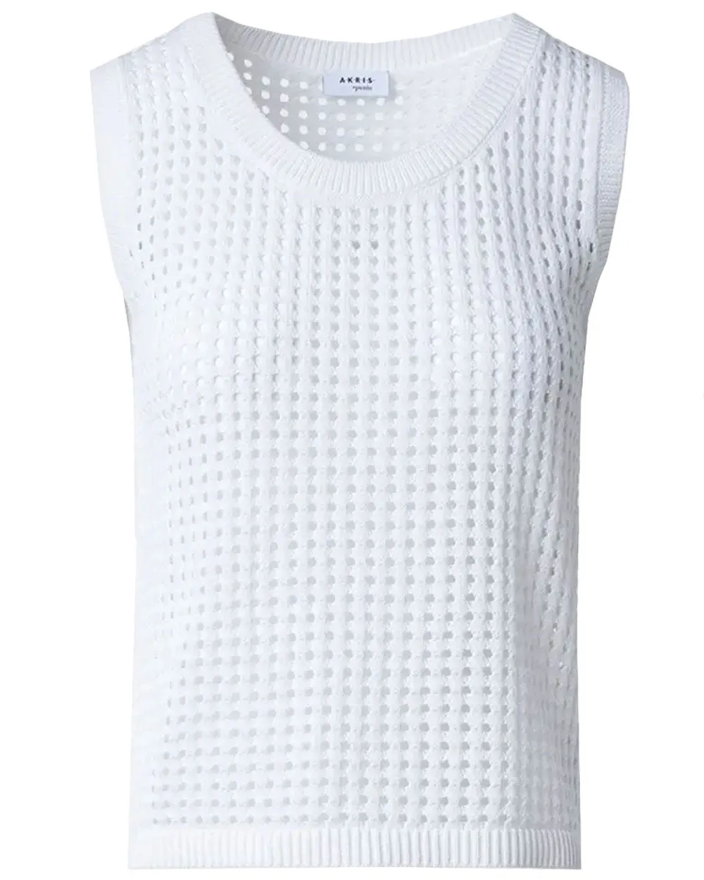 Cream Mesh Knit Boxy Top