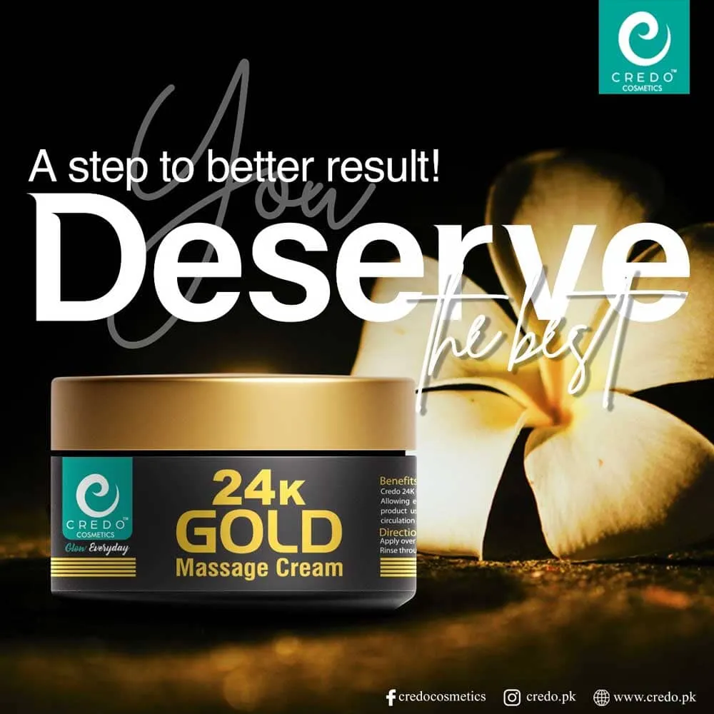 Credo 24K Gold Glow Massage Cream - 100 ml