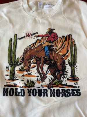 Crewneck Cream Hold Your Horses Sweatshirt