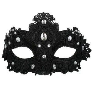 Crystal Lace Black Eye Mask