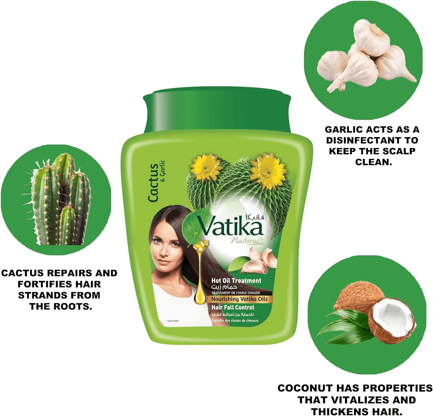 Dabur Vatika Cactus & Garlic Hot Oil Treatment Hair Fall Control - 500g