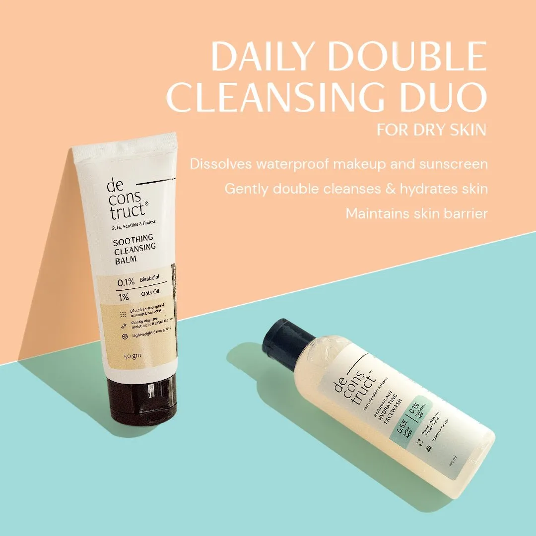 Daily Double Cleansing Duo for Dry Skin - Soothing Cleansing Balm    Hydrating Face Wash