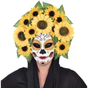 Day of the Dead Sunflower Face Mask