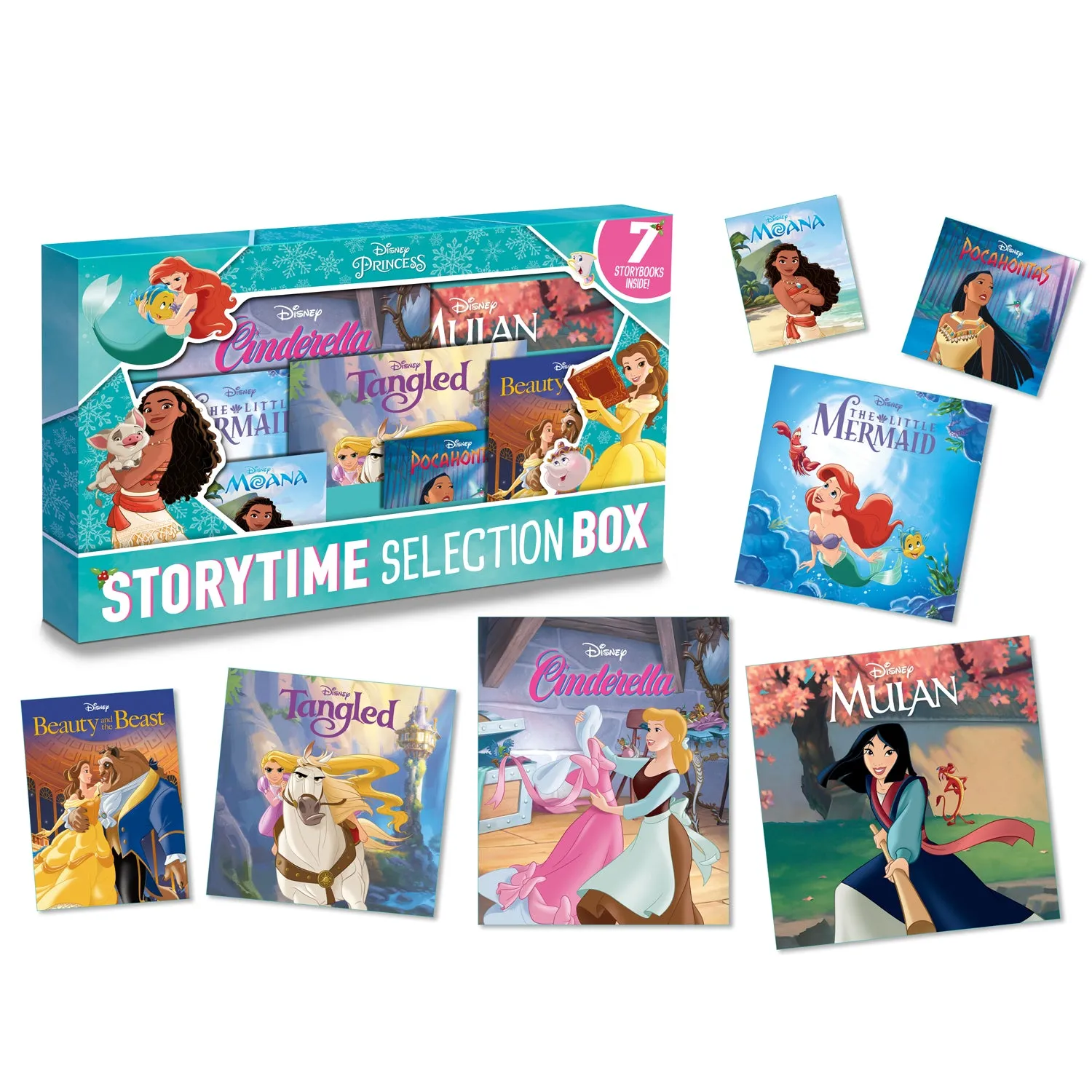 Disney Princess Storytime Selection Box | 7 Disney Princess Story collection | Beauty and the Beast | Tangled | Cinderella | Mulan | Pocahontas | Moana | The Little Mermaid