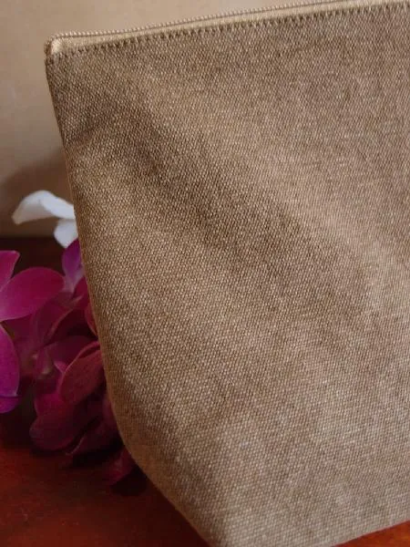 Eco Friendly Zippered Canvas Pouch Cosmetic Bag Large