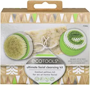 EcoTools Ultimate Facial Cleansing Gift Set with Brush, Cleaner, and Exfoliator, Set of 3 Skin Care Products