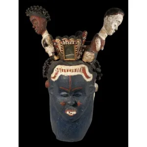 Ekoi Helmet Dance Mask, Nigeria #1149 PROVENANCE