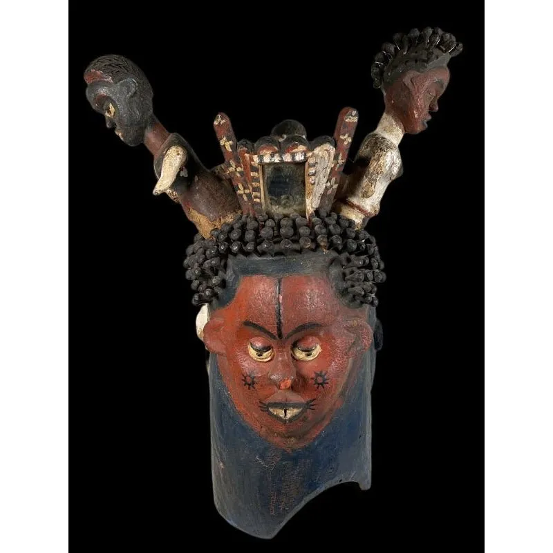 Ekoi Helmet Dance Mask, Nigeria #1149 PROVENANCE