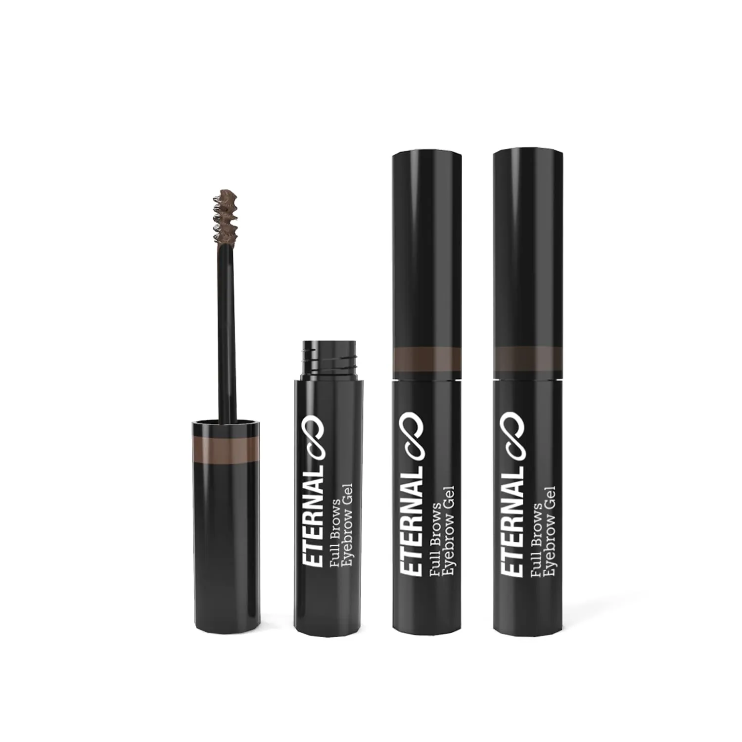 Eternal Full Brows Tinted Eyebrow Setting Gel Pack of 3  Waterproof Brow Fix and Styling Makeup, 0.11 Oz each