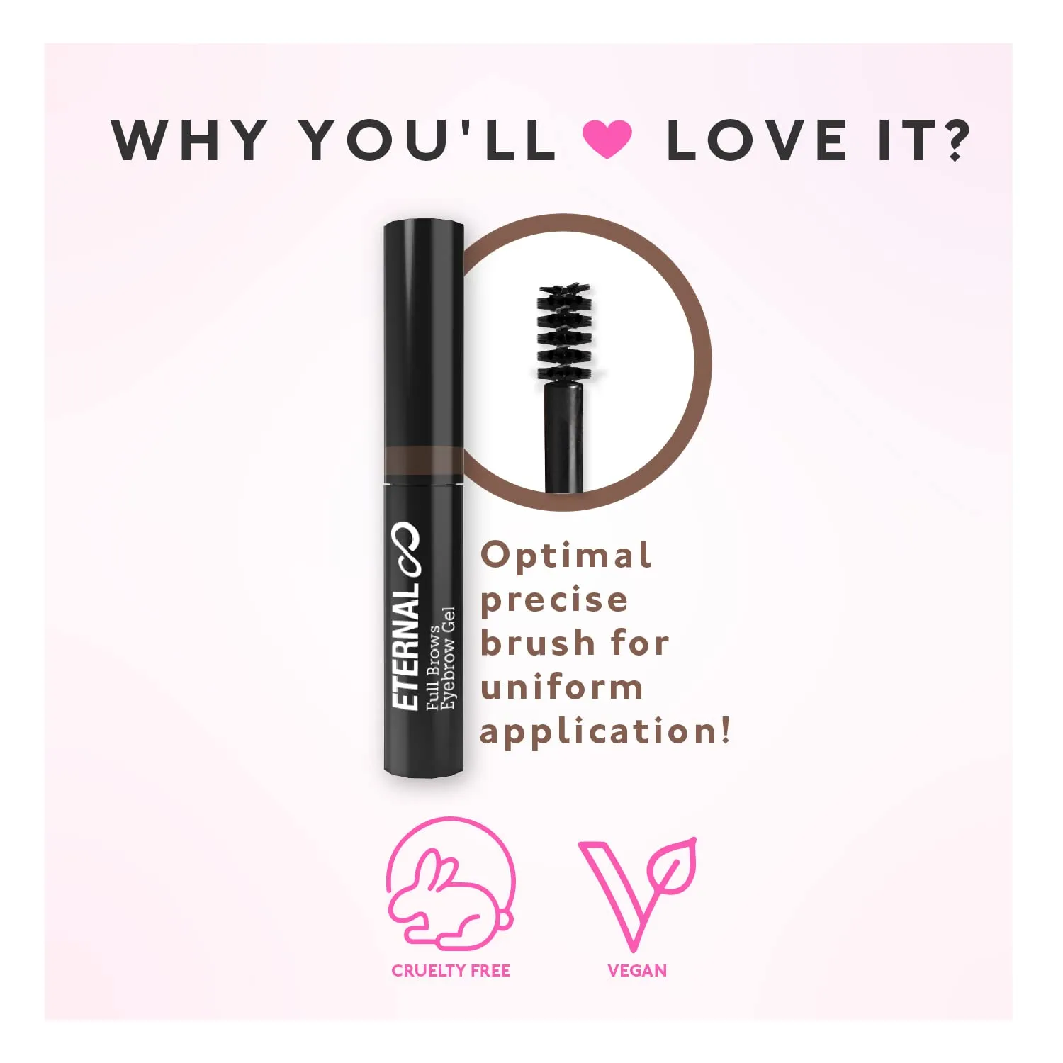 Eternal Full Brows Tinted Eyebrow Setting Gel Pack of 3  Waterproof Brow Fix and Styling Makeup, 0.11 Oz each