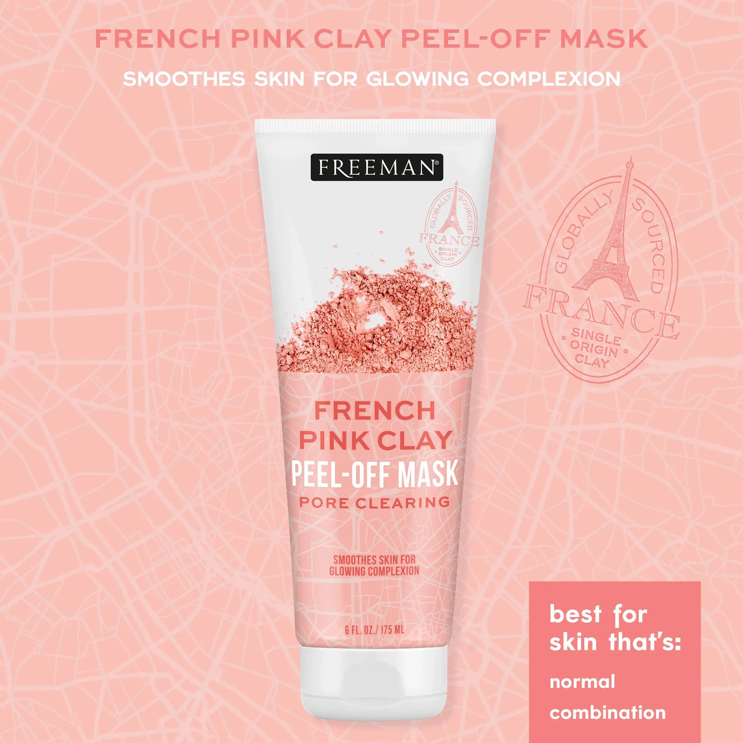 Exotic Blends Pore Clearing French Pink Clay Peel Off Mask