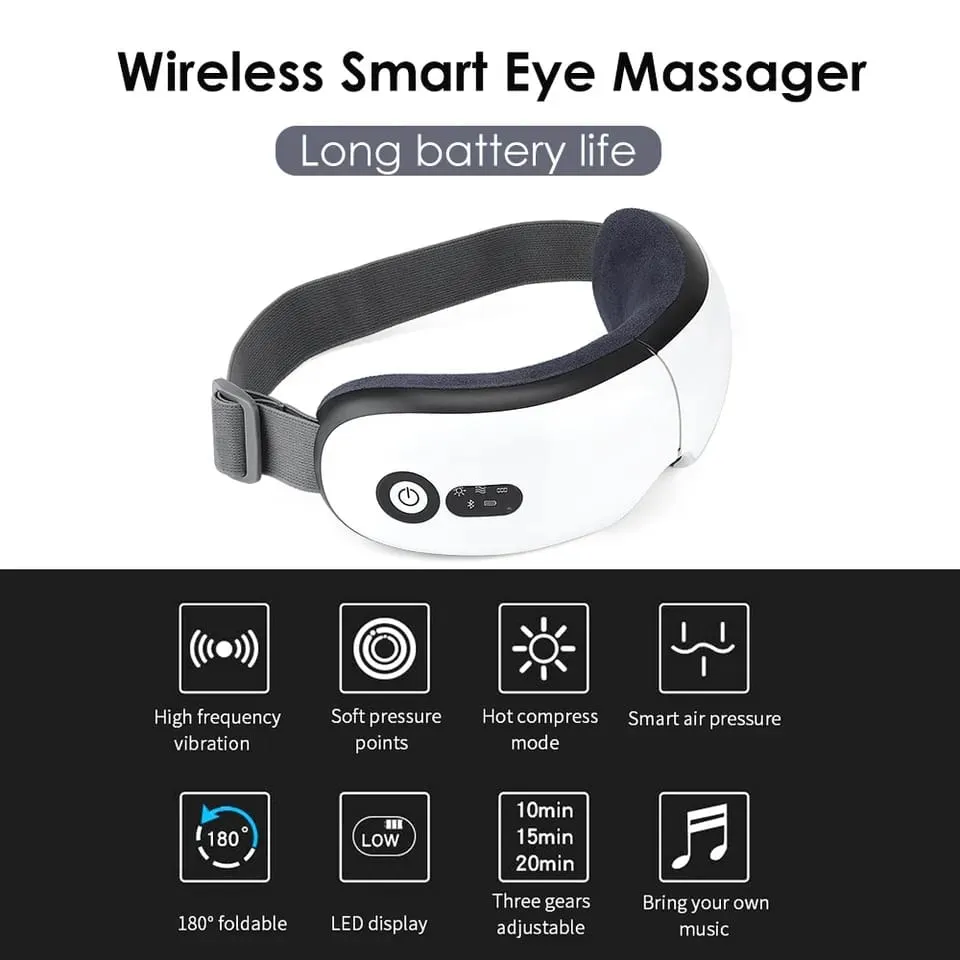 Eye Care Tool USB Bluetooth Eye Massager Smart Vibration Wrinkle Fatigue Relieve dark circles Hot Press Folding Eye Protector B-342819