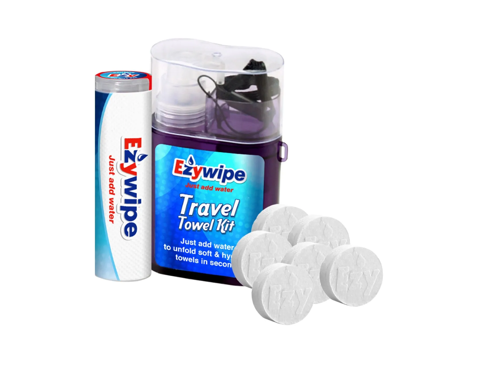 Ezywipe Expandable Wipes w/ Water Sprayer Reusable Coin Tissue for Travel, Camping, Hiking, Makeup Remover, Hand Wipes Super Absorbent- Hypoallergenic
