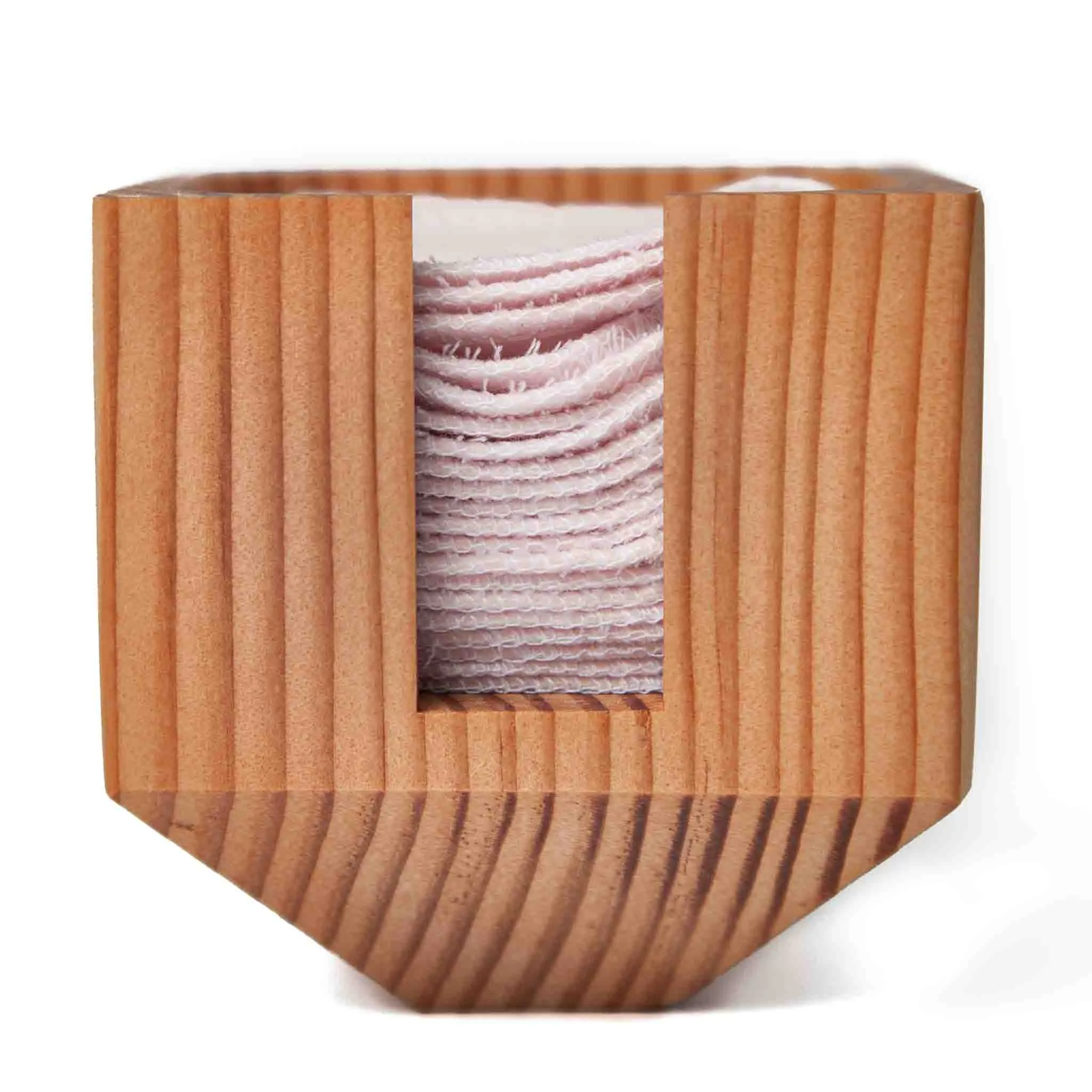 Facial Rounds Container, Wood