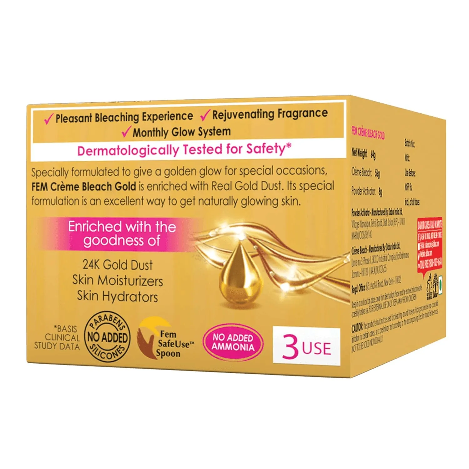 Fem Fairness 24K (Gold) Creme Bleach - 24g