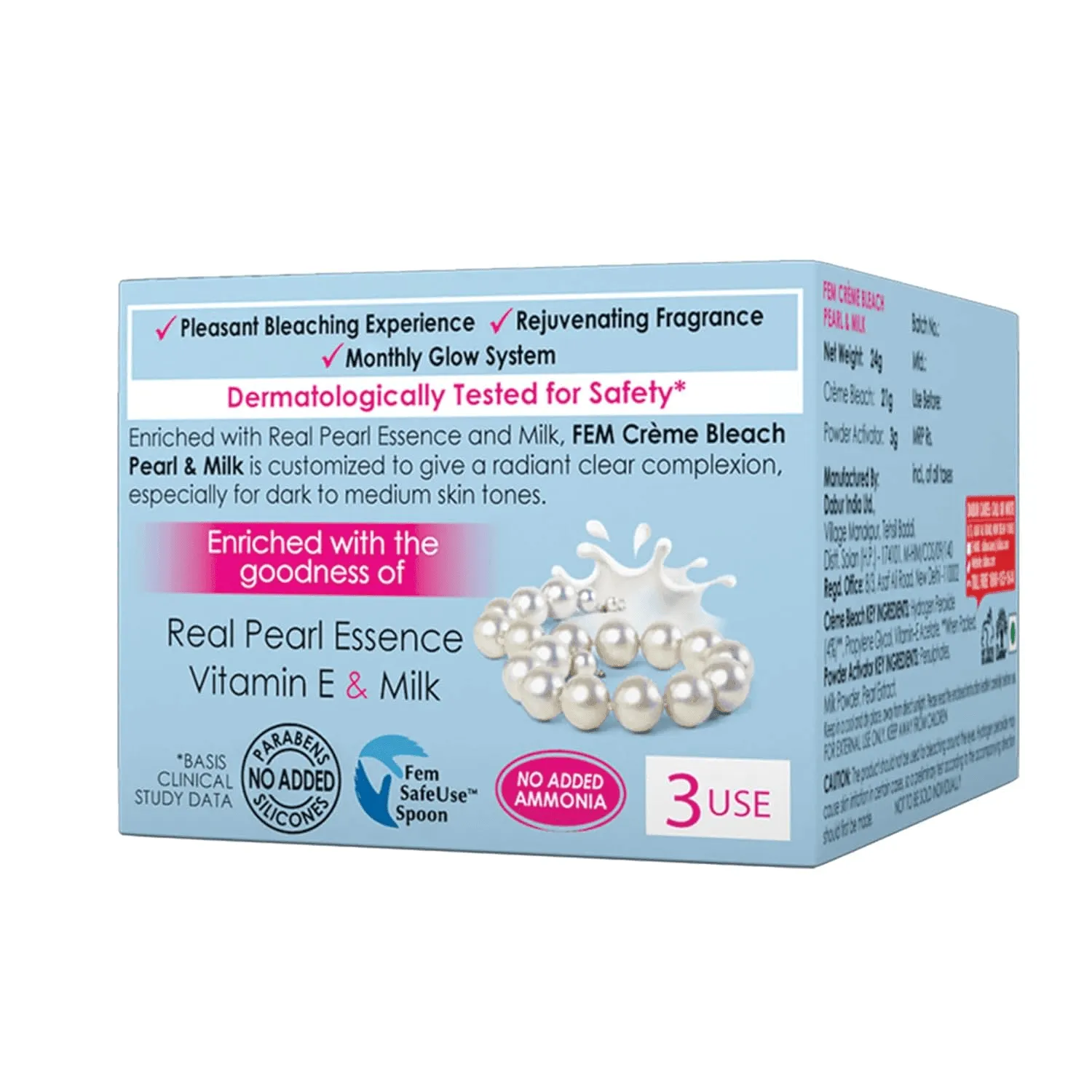 Fem Fairness (Pearl & Milk) Creme Bleach - 24g