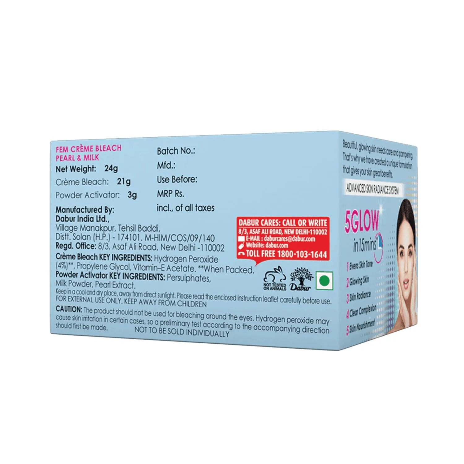 Fem Fairness (Pearl & Milk) Creme Bleach - 24g