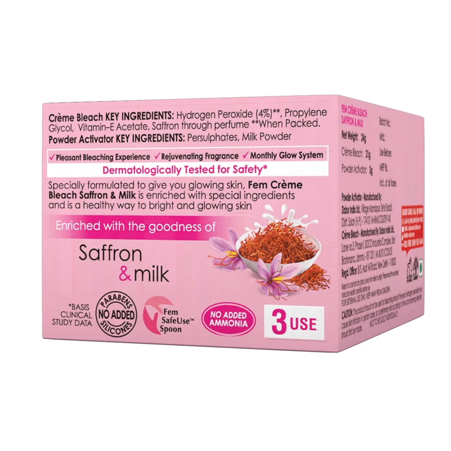 Fem Fairness (Saffron & Milk) Creme Bleach - 24g