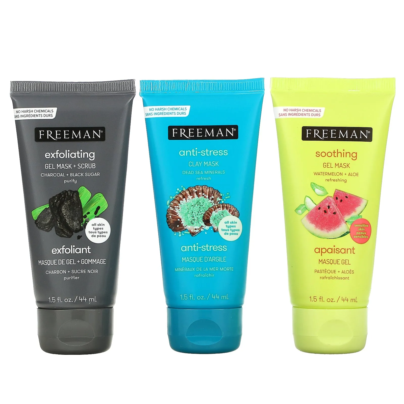 FREEMAN 12PCS Renew   Relax Face Max Kit مجموعة ماسكات للعناية بالبشرة من فريمان