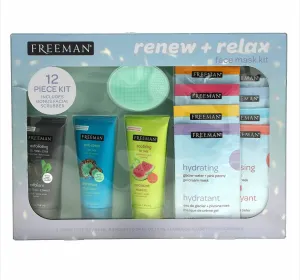 FREEMAN 12PCS Renew   Relax Face Max Kit مجموعة ماسكات للعناية بالبشرة من فريمان