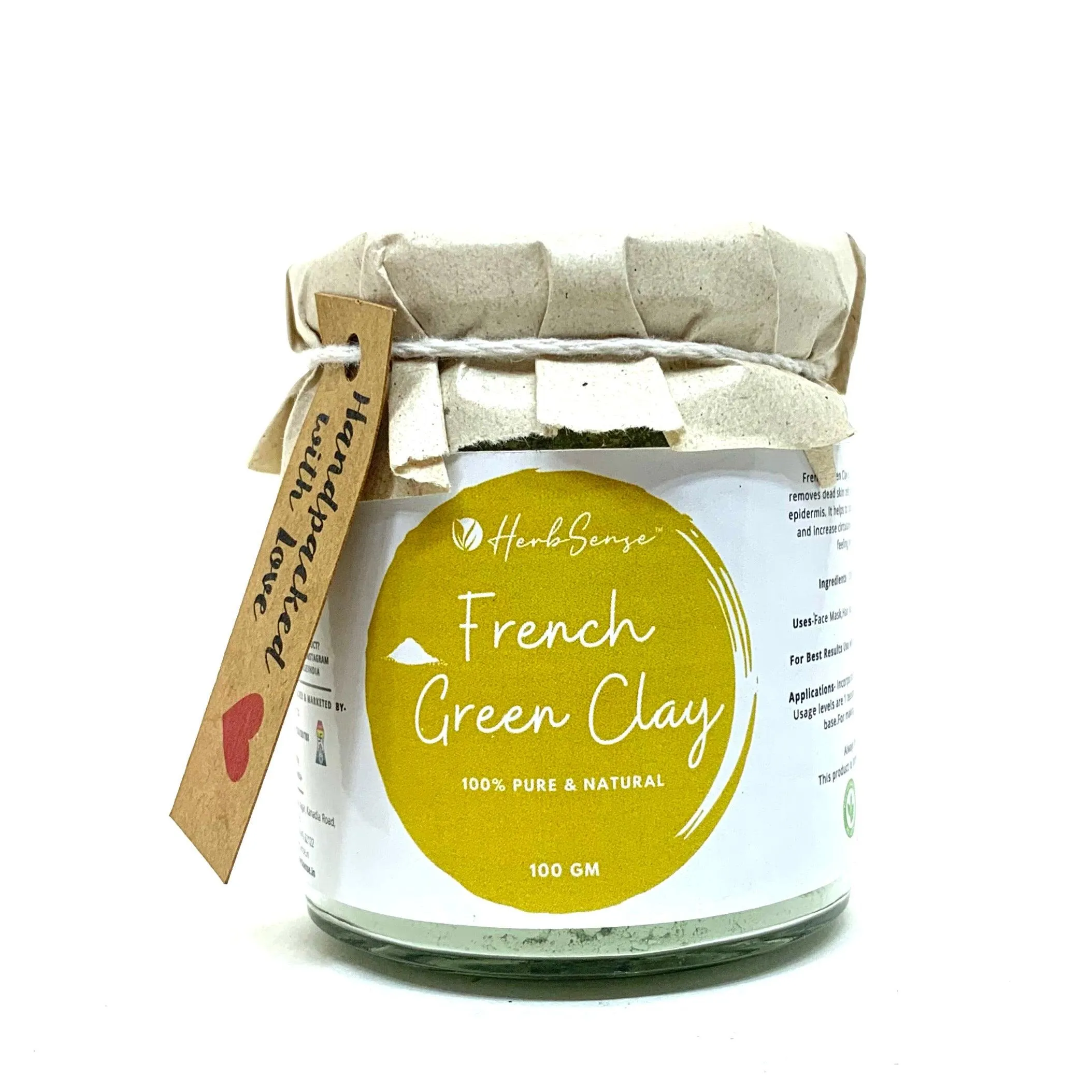 French Green Clay-100gm- For Glowing & Healthy Skin, Deep Cleansing ,Nourishing & Detoxifying Clay Mask,