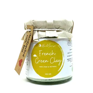 French Green Clay-100gm- For Glowing & Healthy Skin, Deep Cleansing ,Nourishing & Detoxifying Clay Mask,