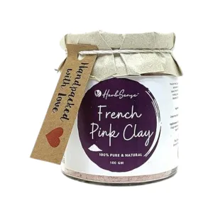 French Pink Clay For Glowing & Healthy Skin,Cleanse & Detoxify | Glass Jar Packaging 100 GM