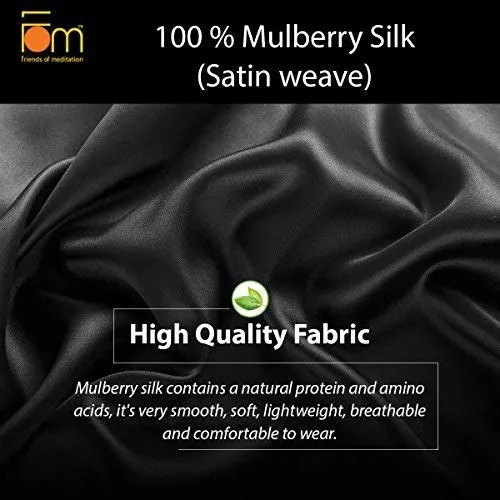 Friends of Meditation Kids 100% Mulberry Silk Eye Mask, Super Smooth Sleep Mask And Blind Fold (Pink fur - kids)