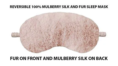 Friends of Meditation Kids 100% Mulberry Silk Eye Mask, Super Smooth Sleep Mask And Blind Fold (Pink fur - kids)