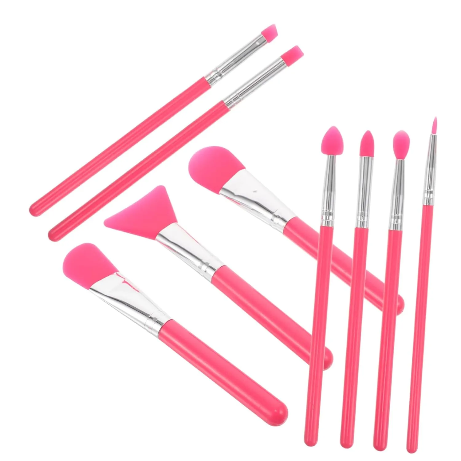 GANAZONO 9pcs Silicone Makeup Brush Set for Eyeliner Eyeshadow Lip Application Reusable and Travel Friendly Face Mask Applicators for Crafting and Beauty Routines