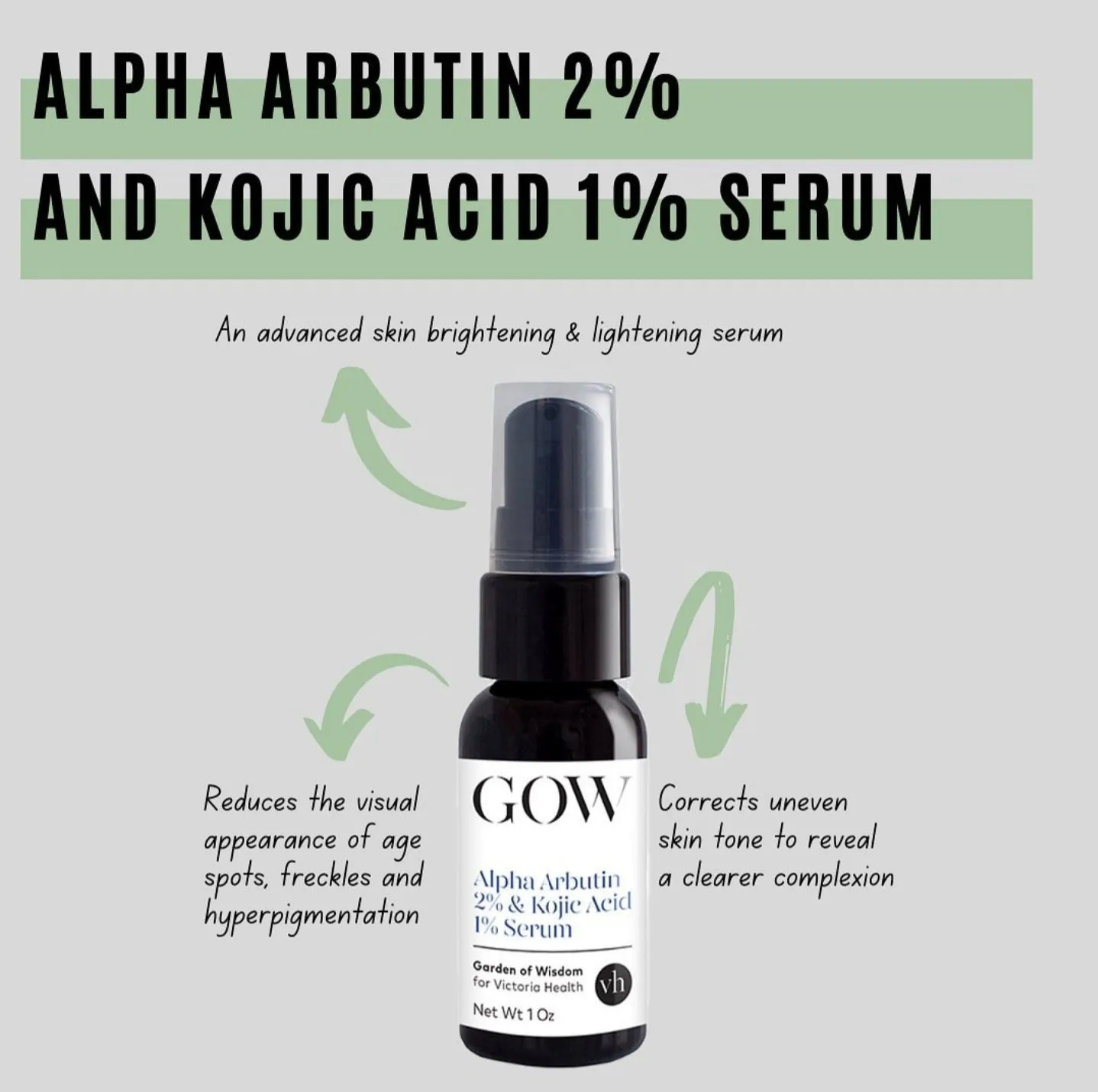 GARDEN OF WISDOM (GOW)- ALPHA ARBUTIN 2% AND KOJIC ACID 1% SERUM